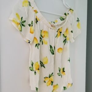 Off the shoulder lemon top